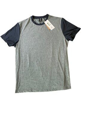 NWT Flylow Nash Shirt Mens Gray & Navy Tech Stretch IQ Polyester Blend Medium